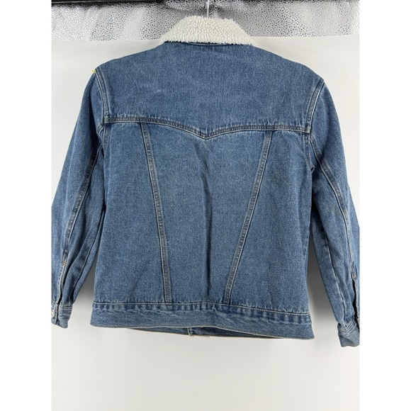 VTG Levi's Silver Tab Trucker Jean Jacket Youth 10-12 yrs Denim Sherpa Collar - Picture 9 of 16